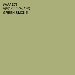 #AAAE78 - Green Smoke Color Image